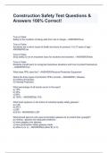 Construction Safety Test Questions & Answers 100&percnt; Correct&excl;
