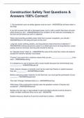 Construction Safety Test Questions & Answers 100&percnt; Correct&excl;