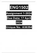 ENG1502 ASSIGNMENT 1 2024 ANSWERS
