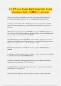 CA PT Law Exam Top Forecasted Exam  Questions And CORRECT Answers
