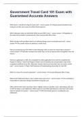 Government Travel Card 101 Exam with Guaranteed Accurate Answers