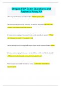 Oregon FSP Exam Questions and  Answers Rated A&plus;