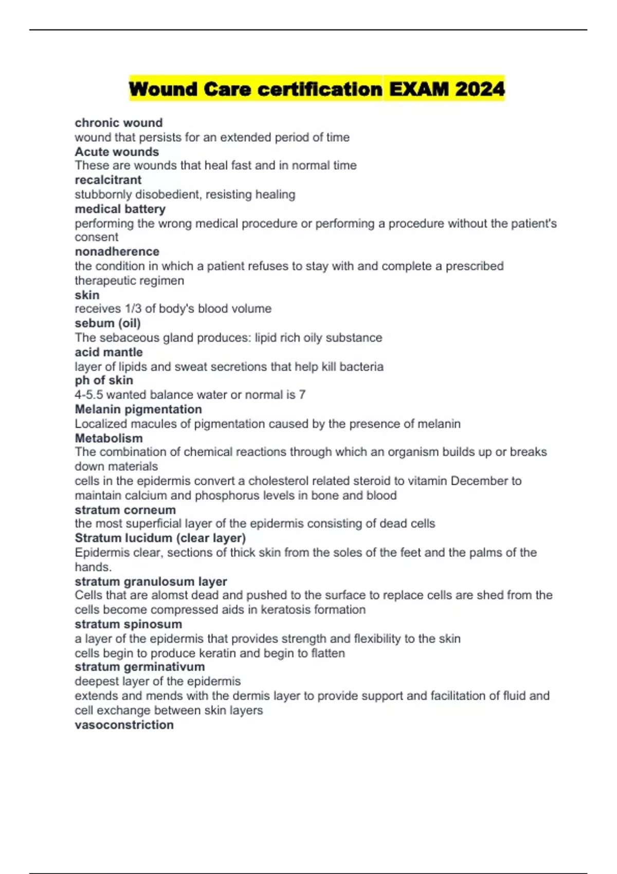 Wound Care Certification Exam | Complete Study Guide with Key Topics ...