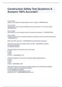 Construction Safety Test Questions & Answers 100&percnt; Accurate&excl;&excl;