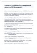 Construction Safety Test Questions & Answers 100&percnt; accurate&excl;&excl;