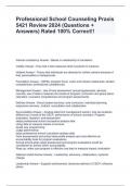Professional School Counseling Praxis 5421 Review 2024 (Questions + Answers) Rated 100% Correct!!