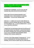 PENAL CODE TEST EXAM WITH 100&percnt; CORRECT ANSWERS 2024