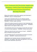 Lowa Commercial Pesticide Applicator  Category 1A Pre Set Test Questions  And Revised Correct Answers |  Already Passed!!