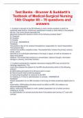 Test Banks - Brunner & Suddarth's  Textbook of Medical-Surgical Nursing  14th Chapter 65 – 70 questions and  answers