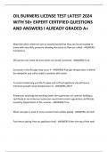 OIL BURNERS LICENSE TEST LATEST 2024  WITH 50&plus; EXPERT CERTIFIED QUESTIONS  AND ANSWERS I ALREADY GRADED A&plus;