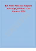 Rn Adult Medical Surgical Nursing Questions And Answers 2024.