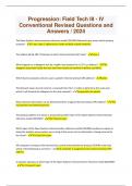 Progression&colon; Field Tech III - IV Conventional Revised Questions and Answers &sol; 2024