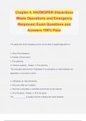 Chapter 4. HAZWOPER (Hazardous Waste Operations and Emergency Response) Exam Questions and Answers 100% Pass