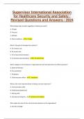 Supervisor International Association for Healthcare Security and Safety &sol; Revised Questions and Answers &sol; 2024