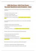 UNE BioChem 1005 Final Exam Revised Questions and Answers &sol; 2024