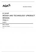 A Level DESIGN AND TECHNOLOGY &lpar;PRODUCT DESIGN&rpar; 7552&sol;1