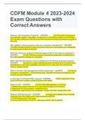 CDFM Module 4 2023-2024  Exam Questions with  Correct Answers