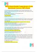 HESI Mental Health Comprehensive Exam Questions& Answers, 100% Rated