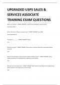 UPGRADED USPS SALES & SERVICES ASSOCIATE TRAINING EXAM QUESTIONS 