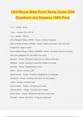CNA Illinois State Exam Study Guide 2024 Questions and Answers 100% Pass