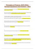 Principles of Finance- D076 WGU &sol; Revised Questions and Answers &sol; 2024