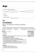 aqa AS Economics Paper 1 7135-1 May23 The Operation of Markets and Market Failure Question Paper.