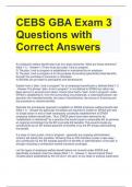 CEBS GBA Exam 3 Questions with  Correct Answers