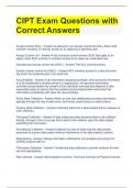 CIPT Exam Questions with  Correct Answers