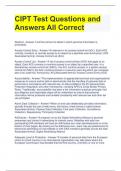 CIPT Test Questions and  Answers All Correct