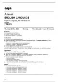 A-level English Language Paper 1 aqa  May23 Language, the individual and society Question Paper.