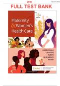 TEST BANK FOR MATERNITY & WOMEN'S HEALTH CARE,13TH EDITION  LATEST UPDATE 2024||ALL CHAPTERS FULLY COVERED