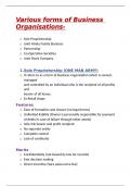 DIFFERENT FORMS OF BUSINESS ORGANIZATION