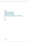 AQA   Edexcel GCE AS Level in Business (8BS0) Paper 01 Marketing and People  MARK SCHEME FOR 2023
