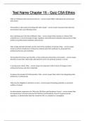 Test Name Chapter 15 - Quiz CSA Ethics Questions and answers latest update 