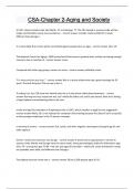 CSA-Chapter 2-Aging and Society Questions and answers latest update 