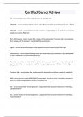 Certified Senior Advisor Questions and answers latest update 