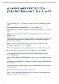 AG ASSOCIATES CERTIFICATION &lpar;Units 1-11&rpar; Standards 1&comma; 3a&comma; 4&comma; 8&comma; and 9