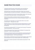 NASM PRACTICE EXAM 2024&sol;2025 Questions With Verified Solutions&period;
