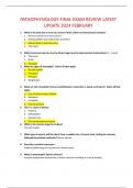 PATHOPHYSIOLOGY FINAL EXAM REVIEW LATEST UPDATE 2024 FEBRUARY