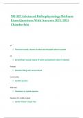 NR-507 Advanced Pathophysiology  Midterm Exam Questions With Answers 2023-2024 Chamberlain