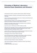 Principles of Medical Laboratory Science Exam Questions and Answers