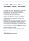 Principles of Medical Laboratory Science Exam Questions and Answers