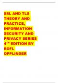 SSL AND TLS THEORY AND PRACTICE, INFORMATION SECURITY AND PRIVACY SERIES 4TH EDITION BY ROFL OPPLINGER 