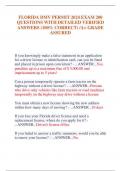 FLORIDA DMV PERMIT 2024 EXAM 200  QUESTIONS WITH DETAILED VERIFIED  ANSWERS &lpar;100&percnt; CORRECT&rpar; &sol;A&plus; GRADE  ASSURED