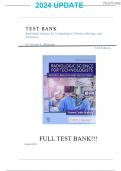 Test bank for Radiologic Science for Technologists 12th Edition by Bushong||All Chapters Fully Covered|| 1-40||Latest Updated 2024||