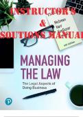 SOLUTIONS MANUAL for Managing the Law: The Legal Aspects of Doing Business. 6th Canadian Edition By Mitchell McInnes, Ian Kerr, Anthony VanDuzer & Malcolm Lavoie.