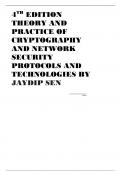 4TH EDITION THEORY AND PRACTICE OF CRYPTOGRAPHY AND NETWORK SECURITY PROTOCOLS AND TECHNOLOGIES BY JAYDIP SEN 