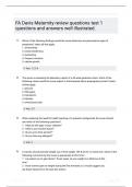 FA Davis Maternity review questions test 1 questions and answers well illustrated