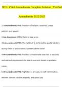 WGU C963 Amendments Complete Solution | Verified Amendments 2022/2023