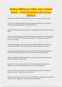 Billing & coding  Bundled Exam Questions and CORRECT Answers